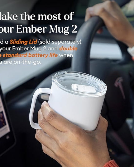 Ember Temperature Control Smart Mug 2, 10 Oz, App-Controlled Heated Coffee Mug with 80 Min Battery Life and Improved Design, White
