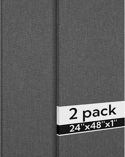 Olanglab Acoustic Panels 2 Pack, 48''x24'' Large Sound Panels, Fabric Wrapped Sound Proof Foam Panels for Walls, Sound Absorbing Panels for Recording Studio Acoustical Treatments (Dark Gray)