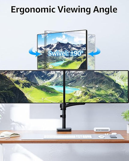 MOUNTUP Triple Monitor Mount Fits Max 32 Inch Screen, Holds 4.4-17.6lbs, 3 Monitors Desk Mount, Triple Monitor Stand for Desk, Adjutable Arm with Clamp/Grommet Base, VESA 75x75/100x100 MU6013A
