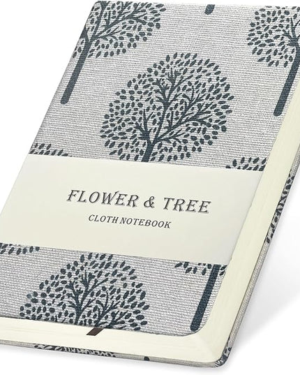 A6 Notebook, Linen Journal, Pocket Notebook, 4x6, Hardcover, Lay Flat, Thick, Small, Lined Notebook & Unlined Sketchbook, The Tree of Life, Beige