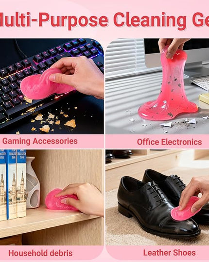 ColorCoral Universal Cleaning Gel Keyboard Dust Cleaner for Office Electronics Product,Cleaning Putty for Car Detailing Laptop Dusting Kit Computer Dust Remover,Computer Cleaning Accessories,Rose Pink