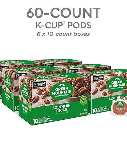 Green Mountain Coffee Roasters Southern Pecan Keurig Single-Serve K-Cup pods, Light Roast Coffee, 60 Count (6 Packs of 10)