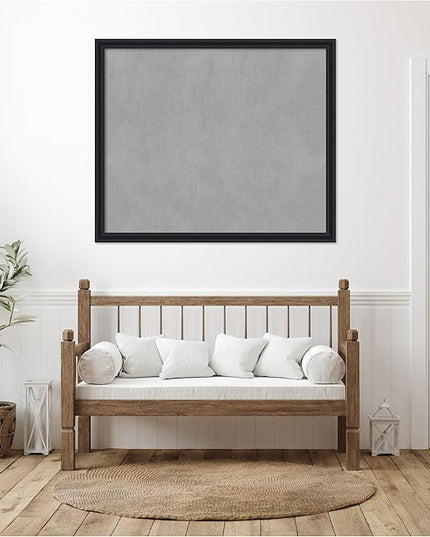 Amanti Art Black Framed Magnetic Board 44x52 Oversize Vision Board for use with Magnets, 100% Metal Sheet to Display Items as Office Decor or for Home Organization in mudroom, Kitchen or Kids Room