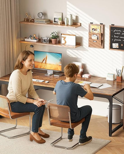 PRAISUN 70.8 X 29.5 Inch Computer Desk with Deeper Desktop, Gaming Office Writing Work Desk for Home Office, Study, Bedroom, Work from Home, Metal Frame, Rustic Brown