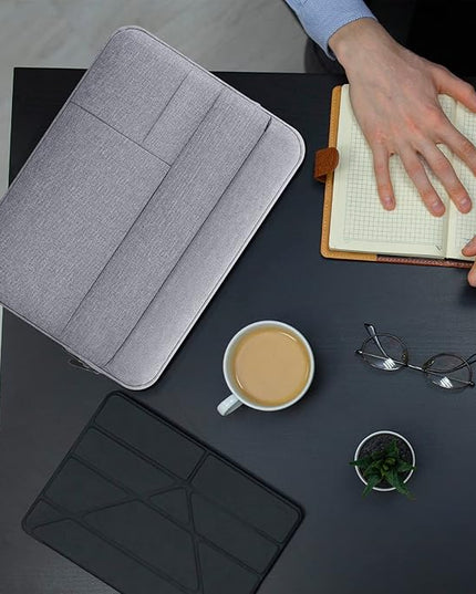 16 inch Laptop Sleeve for 16 inch MacBook Pro A2485 A2141 A2780 A2991 A3403 A3186, Protective Waterproof Laptop Case Carrying Bag Portable Cover with Multi Pockets, Gray