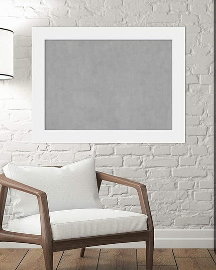 Amanti Art White Framed Magnetic Board 25x33 Medium Vision Board for use with Magnets, 100% Metal Sheet to Display Items as Office Decor or for Home Organization in mudroom, Kitchen or Kids Room