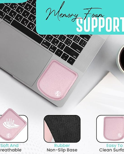 KOVEHN Ultra-Thin Laptop Wrist Rest Pads (Pastel Pink)