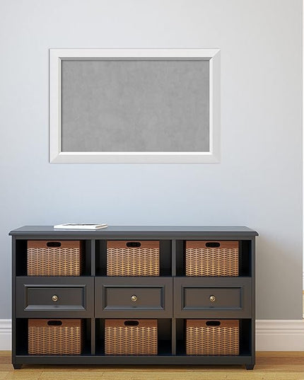 Amanti Art White Framed Magnetic Board 24x36 Large Vision Board for use with Magnets, 100% Metal Sheet to Display Items as Office Decor or for Home Organization in mudroom, Kitchen or Kids Room