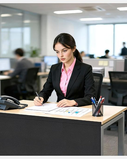 48" Under Desk Privacy Panel Self-Adhesive Modesty Panel Stand Up Desk Modesty Panel for Home Office or Standing Workstation, Black