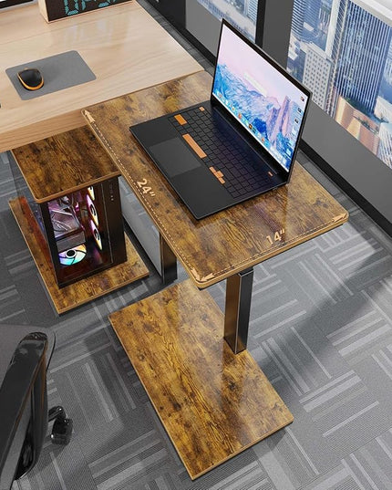 Height Adjustable Computer Tower Stand with Wheels and Charging Station,2-Tier PC Stand for Floor or Carpet,PC Holder Under Desk for ATX-Case,Office,Home,Gaming Room