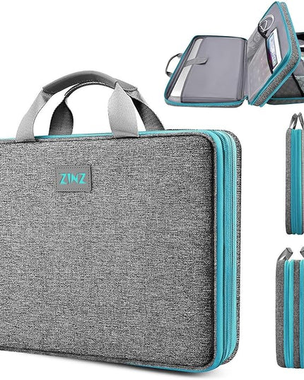 ZINZ Laptop Case 15 15.6 16 inch Sleeve, Expandable Computer Hand Bag with Multi-pockets Compatible with MacBook Pro 16 inch M4/M3/M2/M1, MacBook Air/Pro 15 inch and 15-16 inch Notebooks，DG01BL01