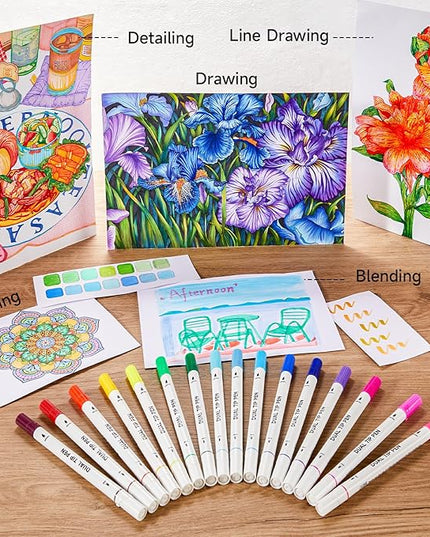 Shuttle Art Dual Tip Brush Pens, 70 Colors, Fine and Brush Dual Tip Markers Set, Portable Storage Case, Ideal for Calligraphy, Coloring, Doodling, Writing