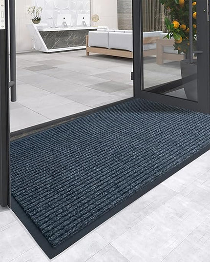 Front Door Mat,3'x6'Indoor Outdoor Door Mat,Heavy Duty Durable Welcome,Commercial Floor Mats Inside Outside Entrance, Waterproof All-Season, All-Weather Non Slip Backing Doormat for Entryway,Dark Gray