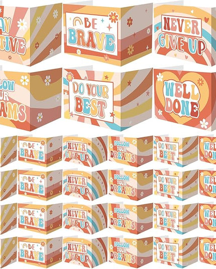 Honoson 24 Pcs Bulk Inspirational Privacy Folders for Students Cardboard Test Privacy Boards Motivational Words Desk Dividers Shield for Classroom School Study Supplies, 6 Styles(Groovy)