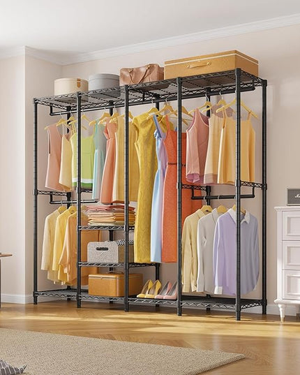 VIPEK V40 Medium Garment Rack Heavy Duty Clothes Rack for Hanging Clothes, Multi-Functional Bedroom Clothing Racks Freestanding Closet Portable Closet Wardrobe, Max Load 900lbs, Black