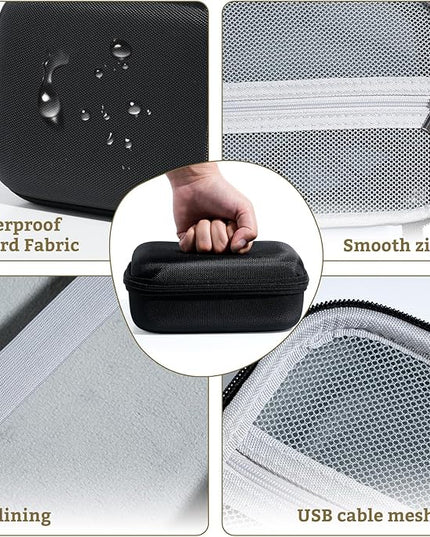 Phomemo Case for M110/M220/M250/M221/M108 Label Maker,Oxford Fabric Waterproof & Shockproof Portable Label Printer Storage Bag for Labels Roll, USB Cable, Black (Only Bag)