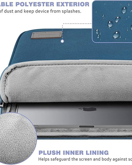 MoKo 9-11 Inch Tablet Sleeve Bag Carrying Case Fits New 11 inch iPad Air M3, iPad A16 2025, iPad Pro 11 M4/Air M2, iPad Air 5/4/3th, iPad 10/9/8/7th, Peacock Blue