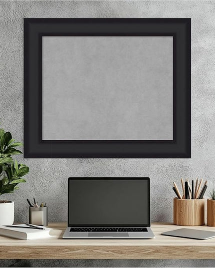 Amanti Art Black Framed Magnetic Board 21x25 Small Vision Board for use with Magnets, 100% Metal Sheet to Display Items as Office Decor or for Home Organization in mudroom, Kitchen or Kids Room