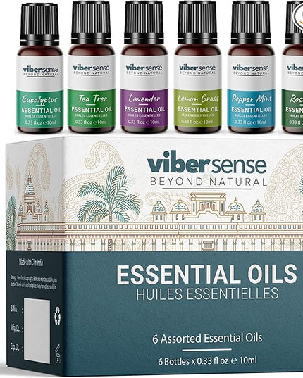 Essential Oils Set - Top 6 Blends for Diffusers, Home Care, Candle Making Scents, Fragrance, Aromatherapy, Humidifiers, Gifts -Rosemary,Eucalyptus,Tea Tree,Pepper Mint,Lemon Grass & Lavender 10ml