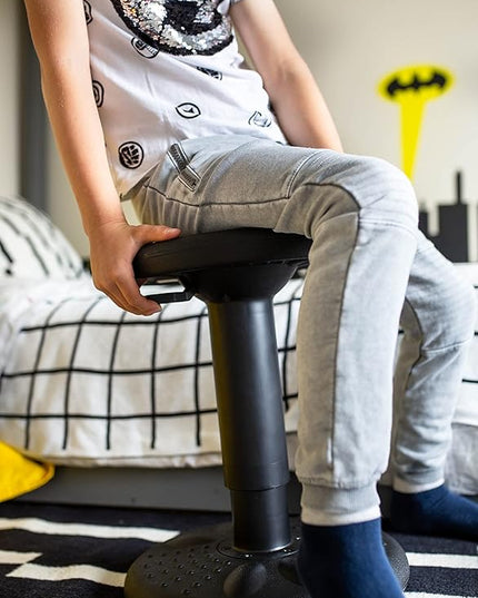 Studico ActiveChairs Adjustable Wobble Stool, Flexible Classroom Seating, Improves Focus, Posture and Helps ADHD/ADD, Sensory Chair, Active Fidget Chairs Adjusts from 16.65" to 23.75" Ages 13-18 Black