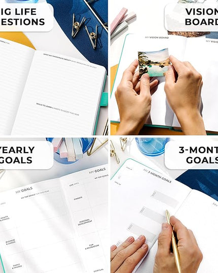 Clever Fox Planner Premium Edition – Undated Luxurious Weekly & Monthly Planner to Increase Productivity and Hit Your Goals – Organizer – Start Anytime, A5, Lasts 1 Year, Light Turquoise (Weekly)