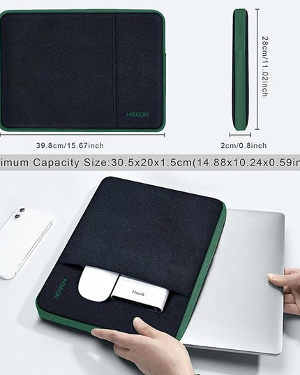 Hseok Laptop Case 15.6 Inch Sleeve, Shockproof Protective Water Repellent with Accessory Pocket,Compatible with Mac Pro 16 inch 2025-2019, Sleeve Bag for Most 15 15.6 16 Notebooks,B02K06