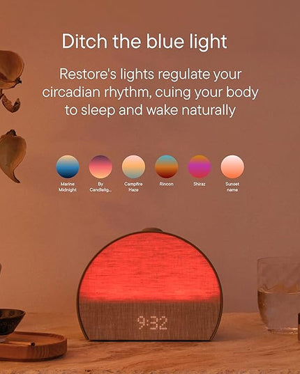 Hatch Restore 3 Sunrise Alarm Clock, Sound Machine, Smart Light (Greige) - White Noise, Screen-Free Sleep Routine