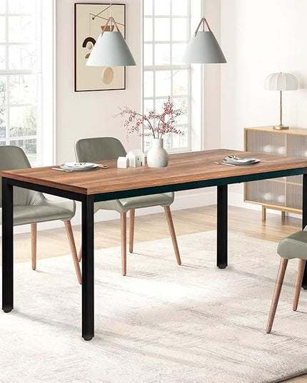 Large Table 35x70 Inches Computer Desk/Dining Table, Office Desk Sturdy Writing Workstation for Home Office Modern Simple Sturdy Laptop Study Table- Walnut