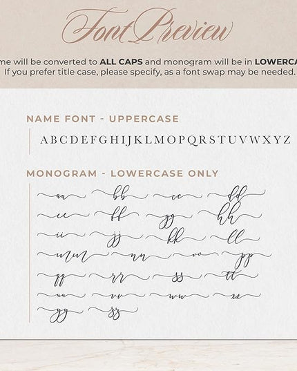 Curio Press Personalized Stationery for Women & Men - A2 Folded Note Cards with Monogram and Name, Fold Over Monogrammed Stationery Thank You Cards with Custom Notecards - Delicate Mono Fold