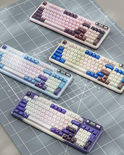 KZZI Z98 Wireless Mechanical Keyboard, Smart Display & Knob, BT5.0/2.4GHz/USB-C, Hot Swappable Custom Keyboard, Pre-lubed Linear Switches, Gasket Mount, RGB Creamy Gaming Keyboard