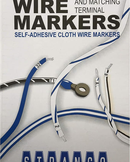 Sherco-Auto 450 Pieces (1-45) Wire Marker Labels for Cable Management - Waterproof Vinyl Adhesive Cloth Label Stickers Book - 10 Pages with 45 Labels Each - Tear Resistance Cable Tags - Made in USA