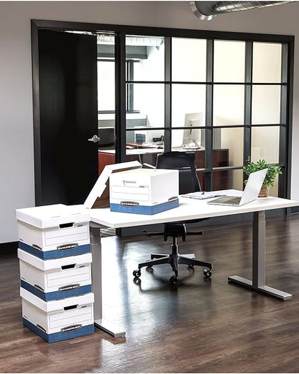 Bankers Box 20-Pack Medium Duty File Storage Boxes with Lids, FastFold Assembly, Letter/Legal, STOR/FILE, (0076315)