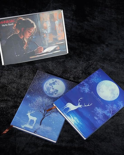 Lined Cute Journal Notebooks with Glow-in-the-dark Elk Patterns, They Are Ideal for Work, Note-taking, Journaling, School and Writing, A5 Notebook