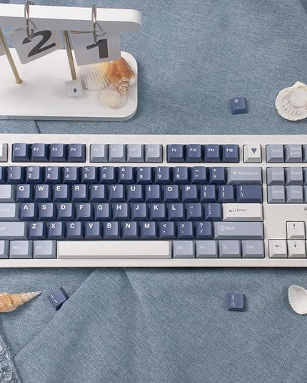 Sumgsn 163 Keys Doubleshot Keycaps Set Cherry Profile Fishing Key caps with 7u Spacebar Fit for 61/64/87/104/108 Cherry Mx Switches Alice Keyboard Mechanical Keyboards