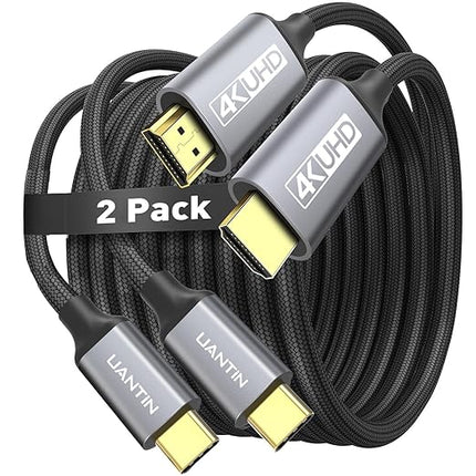 2 Pack USB C to HDMI Cable 10Ft | 4K High-Speed USB 3.1 Type-C to HDMI Cord [Thunderbolt 3/4 Compatible] with MacBook Pro/Air,Galaxy S8 to S23,iPhone 15 Series,iPad Pro, iMac, Surface