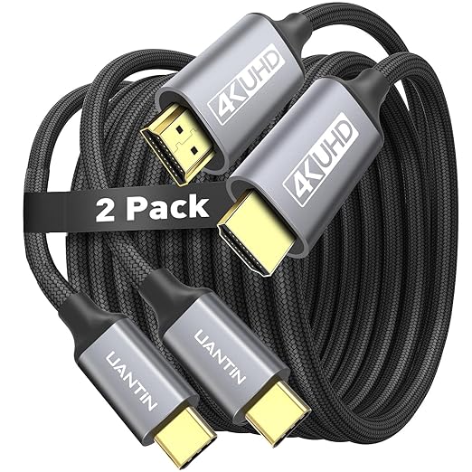 USB C to HDMI Cable 6Ft | 4K USB 3.1 Type-C to HDMI Cord [Thunderbolt 3/4 Compatible] with MacBook Pro/Air, Galaxy S8 to S23, iPhone 15/16, iPad Pro, iMac, Surface - 2 Pack
