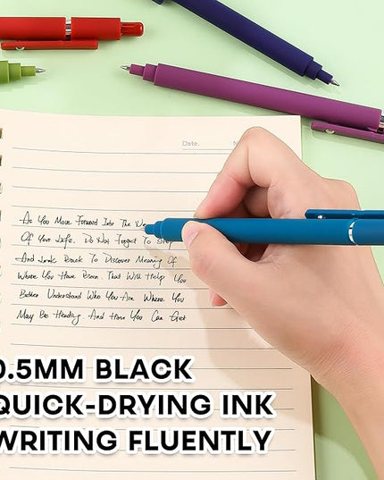 RIANCY Gel Pens, 0.5mm Black Ink Quick Dry Ball Point Pens, Fine Point Smooth Writing Retractable Pens, Cute Aesthetic Gifts Set for Men Women Journaling, Office School Stationery Supplies Pack of 20