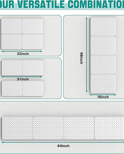 EVERHANGER Metal Pegboard Panels, Heavy Duty Pegboard Wall Organizer, Garage Wall Panels, Tool Storage Organization, 12"X16", 2pcs, Gray