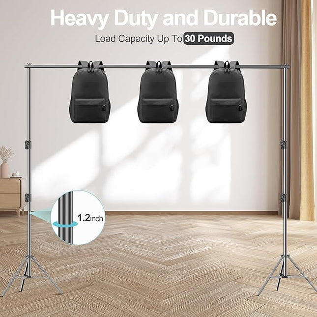 EMART Heavy Duty Background Stand, 9.2 x 10ft Adjustable Backdrop Support System Kit with Carry Bag for Photography