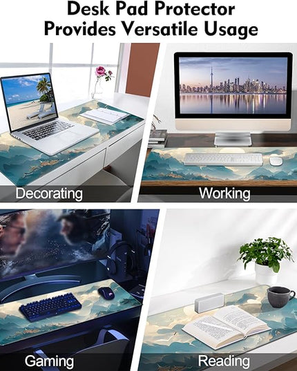 Galdas Gaming Mouse Pad XXL XL Large Long Extended Big Mousepad Non-Slip Rubber Keyboard Mouse Pad with Stitched Edges for Laptop Home Office (31.5x11.8x0.08 Inch) -Clouds