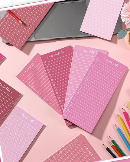 Censen 10 Pack 500 Sheets To Do List Notes Daily Checklist Notepads with 50 Sheets Each Undated Color Memo Pad Block Shopping List Pad Weekly Plan Notepad Organizer Planners (Gradient Pink,Lined)