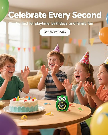 Doli Yearning Visual Timer for Kids, 99 Minute Cute Owl Digital Countdown Timer for Home School Classroom Supplies Study, Silent Time Management Tool (Green)