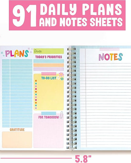 Undated Daily Planner Notebook - Undated Planner Notebooks, Daily To Do List Planners, To Do List Notebook for Work Organization, Day Schedule Planners for Kids and Adults
