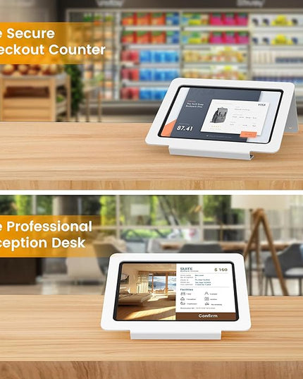 Tablet Desk Stand, All Metal 30° Ergonomic with Security Cable Lock for Office, POS Counter, Reception - Compatible with iPad 10th (10.9"), Pro 11", Air 4/5 (10.9"), Air 11"，iPad 11"(A16)