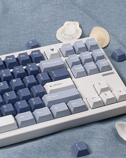 Sumgsn 163 Keys Doubleshot Keycaps Set Cherry Profile Fishing Key caps with 7u Spacebar Fit for 61/64/87/104/108 Cherry Mx Switches Alice Keyboard Mechanical Keyboards