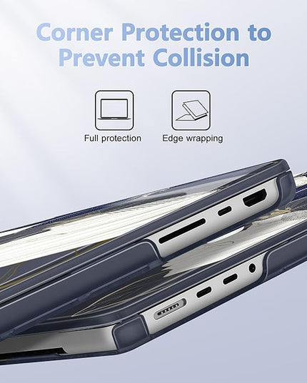 May Chen Case for MacBook Pro 14 inch, Models A2442 A2779 A2918 A2992 A3401 A3185 A3112 A3434, M1 M2 M3 M4 M5 Chip (2021-2025 Release), Plastic Hard Shell Case with Keyboard Cover, Elegant Flower