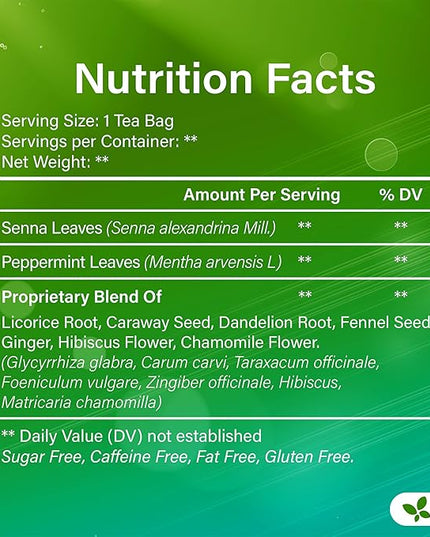 FreshDrinkUS, 30 Teabags of Herbal Day Cleanse Tea – 30 Day Program | Refreshing Mint Blend with Dandelion, Senna & Hibiscus | Naturally Supports Wellness & Light-Feeling | Caffeine-Free Herbal Tea