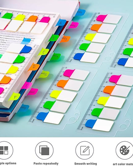Golcellia Sticky Tabs - 600 Sheets Notebook Tabs - Sticky Flags, Index & Page Tabs - Durable Divider & Binder Tabs for Books & Bibles（6 Pcs, 5 - Color）