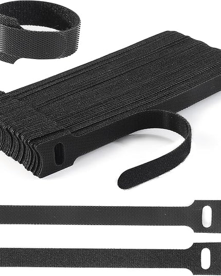 Reusable Cable Ties, 60 PCS 8 Inches Adjustable Cord Straps Wire Organizer Cord Wrap and Hook Loop Cable Management