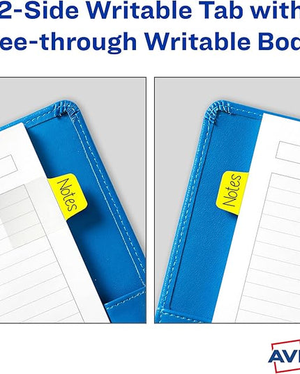 Avery Mini Ultra Tabs, 1" x 1.5", 2-Side Writable, Assorted Neon Colors, 40 Repositionable Tabs (74759)